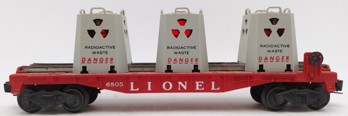 Lionel 6805 Vintage O Radioactive Atomic Disposal Flatcar VG