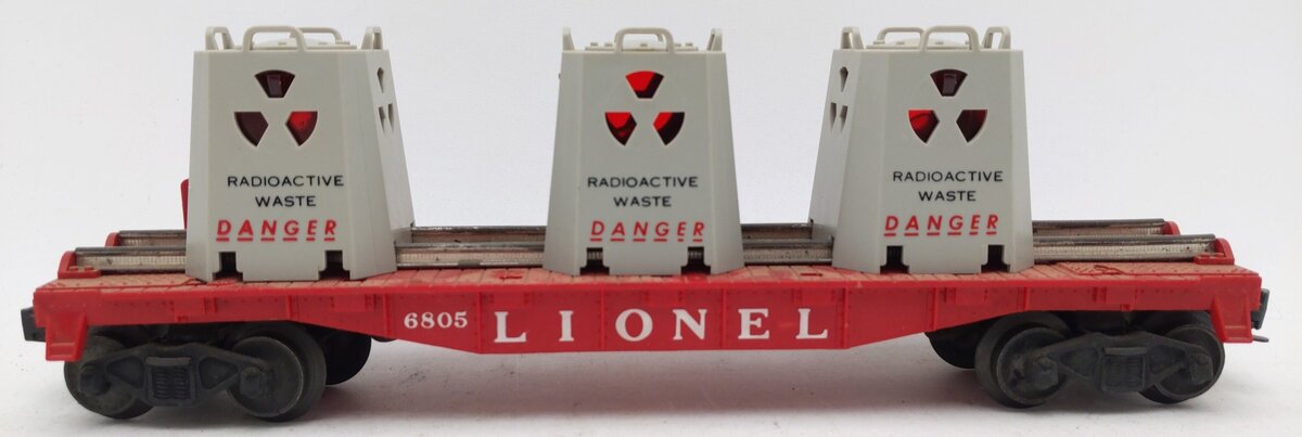 Lionel 6805 Vintage O Radioactive Atomic Disposal Flatcar VG