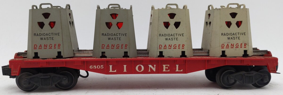 Lionel 6805 Vintage O Radioactive Atomic Disposal Flatcar VG