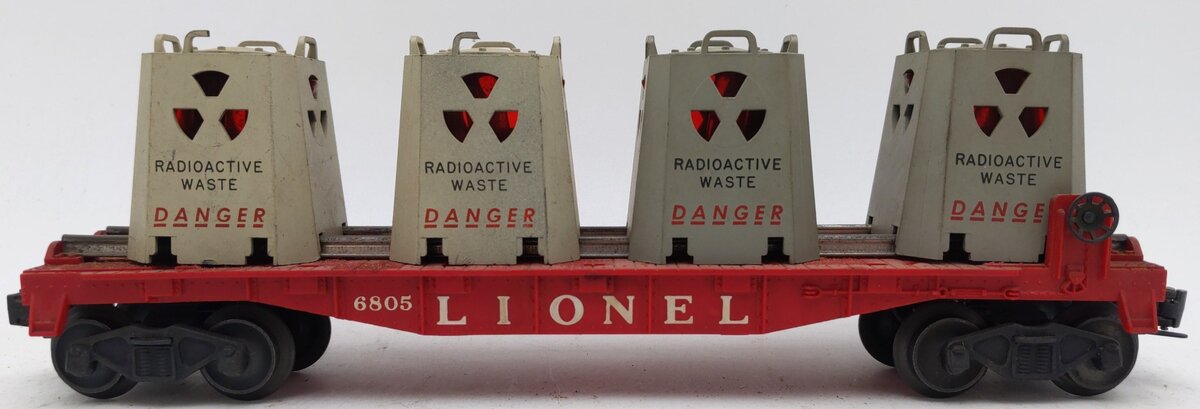 Lionel 6805 Vintage O Radioactive Atomic Disposal Flatcar VG