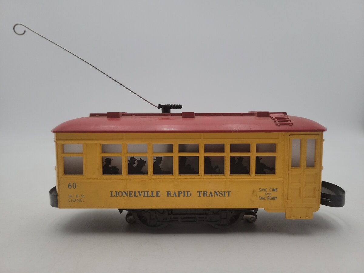 Lionel 60 Vintage O Lionelville Motorized Rapid Transit Trolley VG