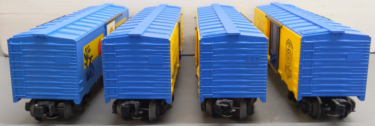KMT O Gauge Toy Train Operating Society Boxcars #1981,1977,1977,1979 [4] VG/Box