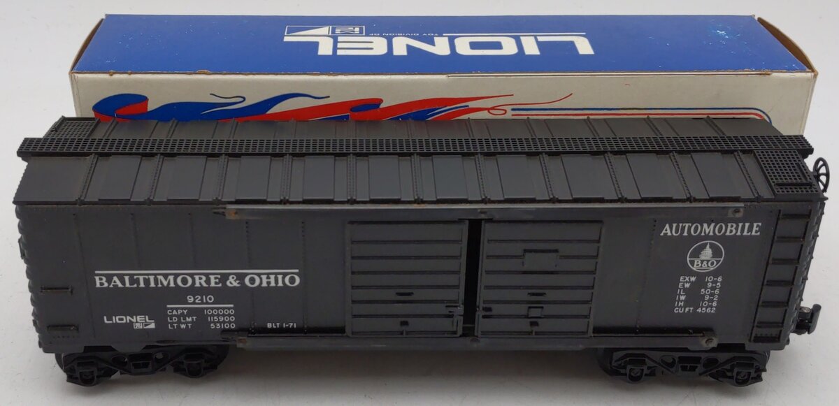 Lionel 6-9210 O Gauge Baltimore & Ohio Automobile Boxcar VG/Box