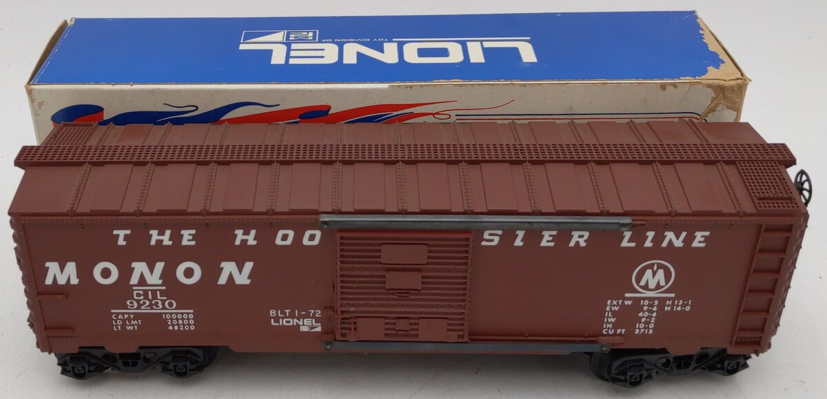 Lionel 6-9230 O Gauge Monon "The Hoosier Line" Boxcar VG/Box
