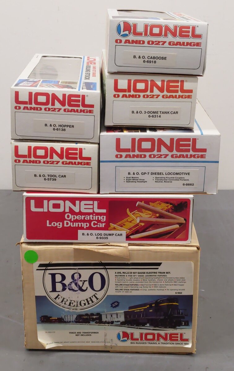 Lionel 6-1652 O Gauge Baltimore and Ohio Freight Train Set EX/Box
