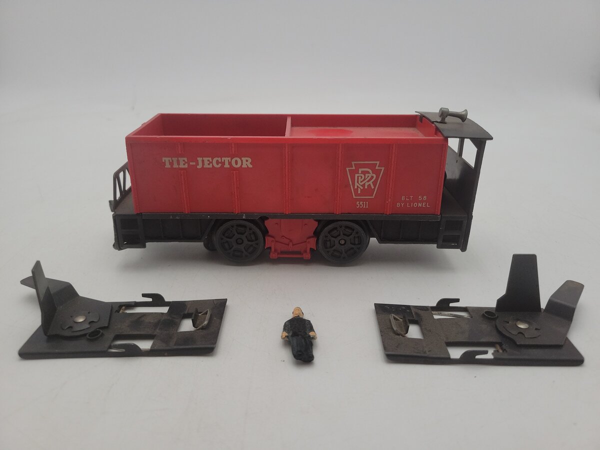 Lionel 55 Vintage O Gauge Postwar Pennsylvania Railroad Operating Tie-Jector Car VG