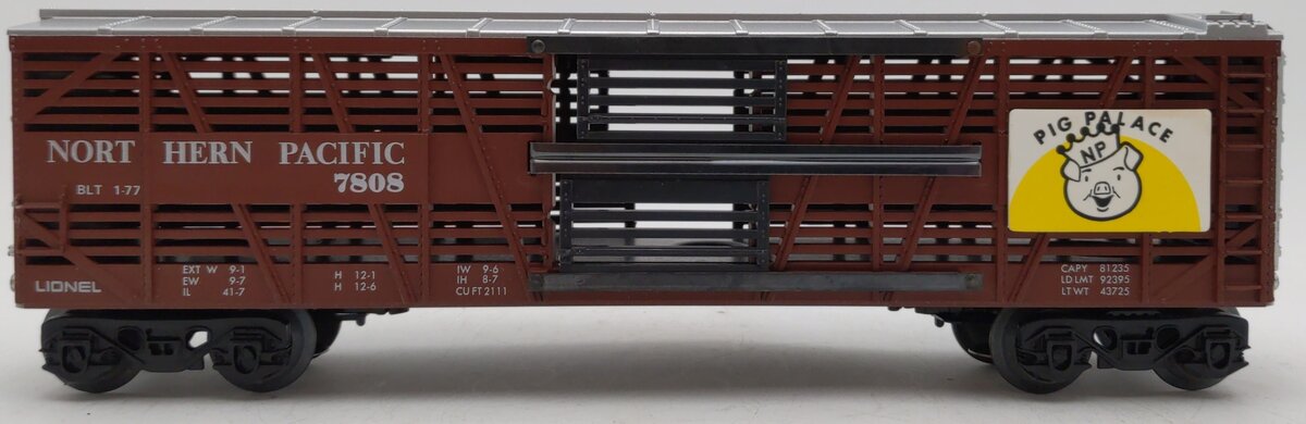 Lionel 6-7808 O Gauge Northern Pacific Pig Palace Stock Car VG