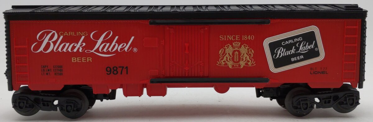 Lionel 6-9871 O Gauge Carling Black Label Beer Billboard Reefer Car EX/Box