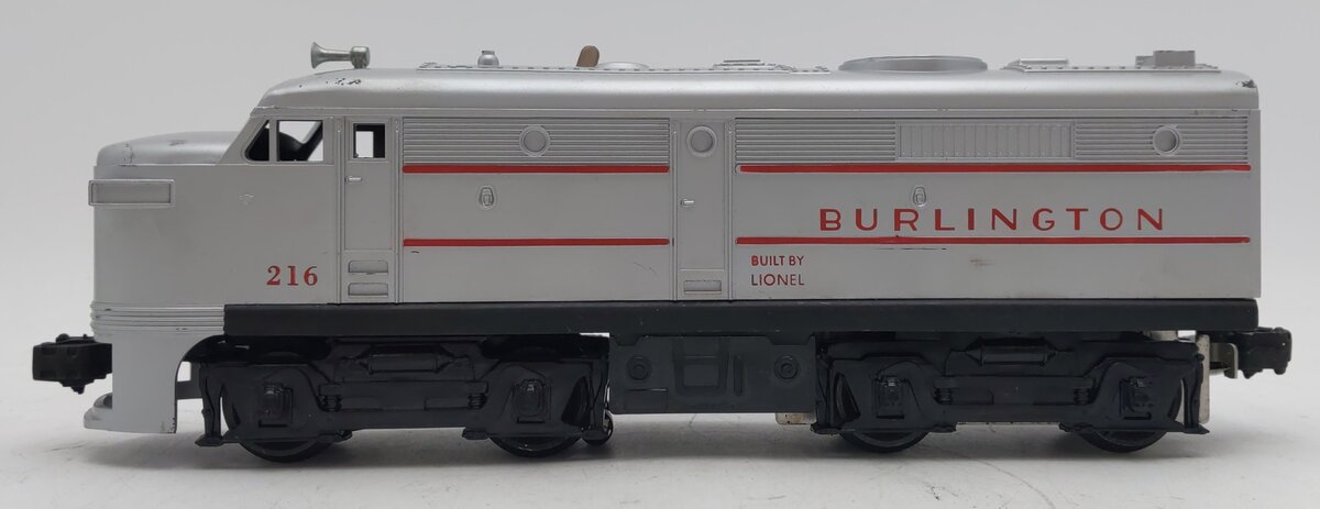 Lionel 216 Vintage O Burlington Alco A Powered Diesel Locomotive VG