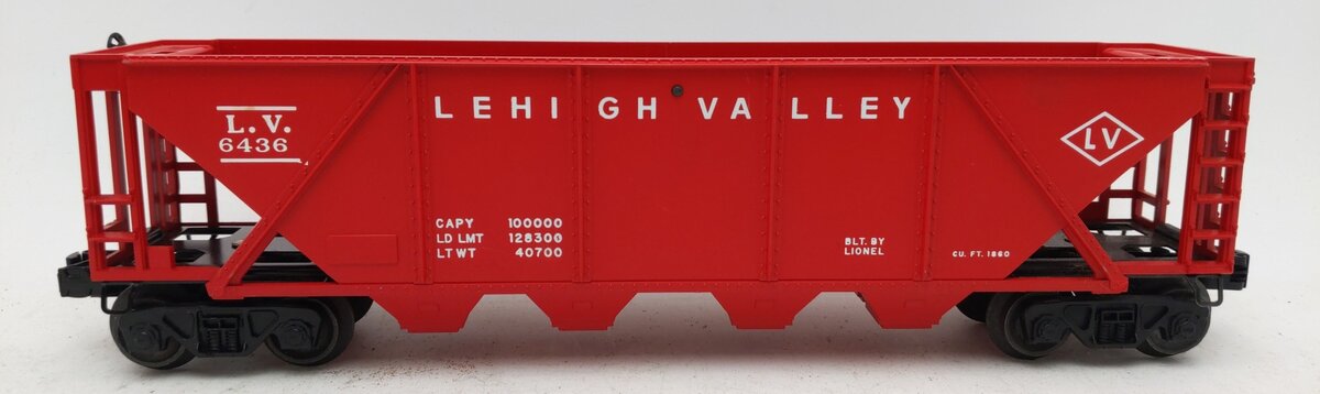 Lionel 6436 Vintage O Lehigh Valley Red 4-Bay Hopper VG/Box
