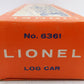 Lionel 6361 Vintage O Flatcar with 3 Chained Logs #6361 VG/Box