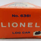 Lionel 6361 Vintage O Flatcar with 3 Chained Logs #6361 VG/Box