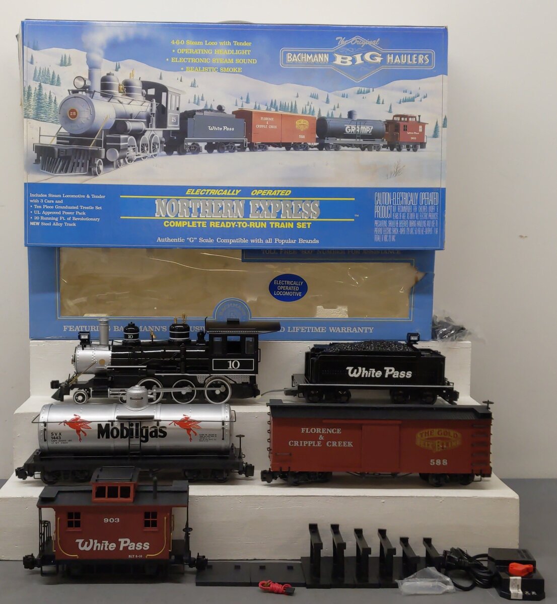 Bachmann 90095 G Northern Express White Pass 4-6-0 Steam Locomotive Set EX/Box