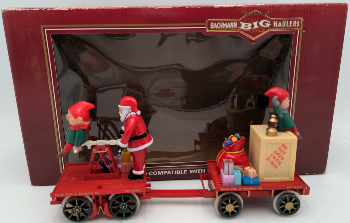 Bachmann 96241 #2 Christmas Handcar w/Santa & Elf - Metal Wheels EX/Box