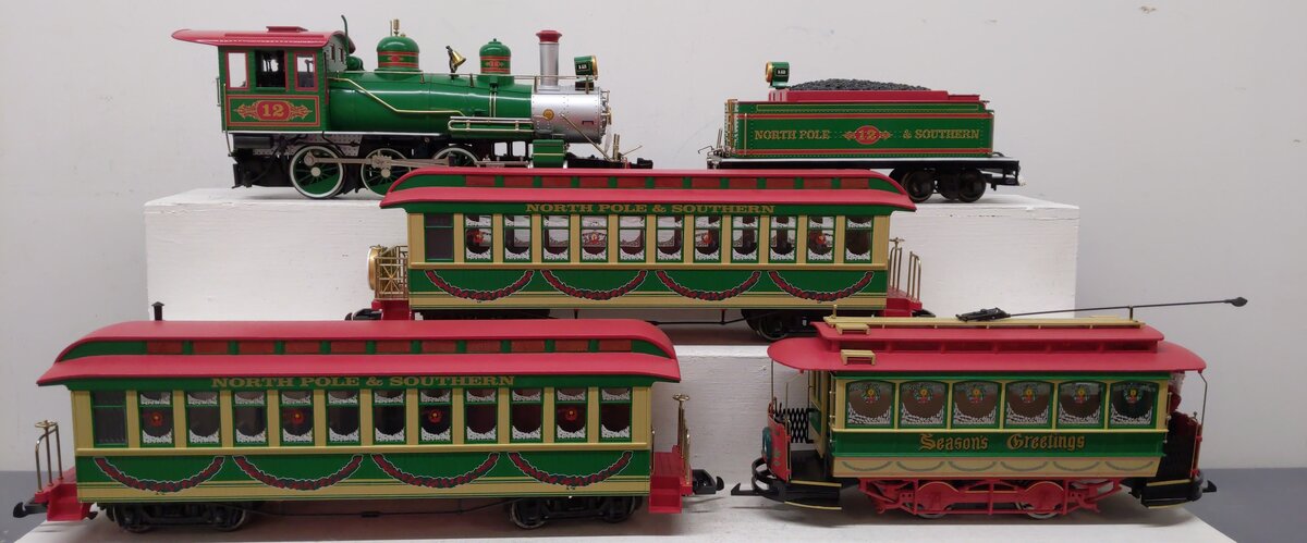 Bachmann 90054 Holiday Special G Gauge Steam Train Set LN/Box