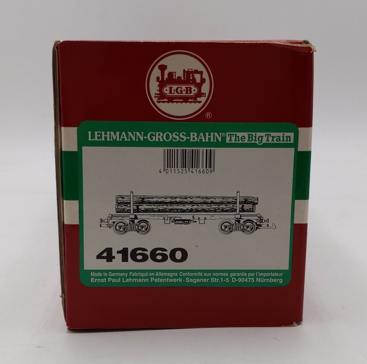 LGB 41660 G Scale Log Car w/Log Load EX/Box