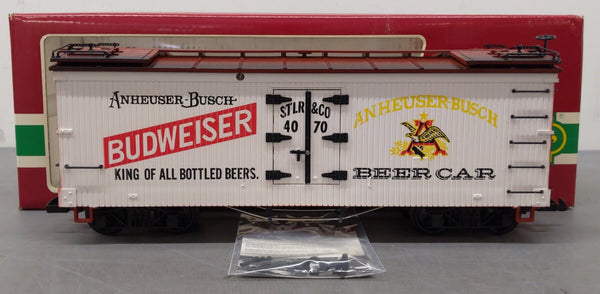 LGB 4070 G Scale Budweiser Woodside Reefer Car #4070 LN/Box – Trainz