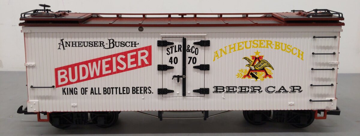 LGB 4070 G Scale Budweiser Woodside Reefer Car #4070 LN/Box