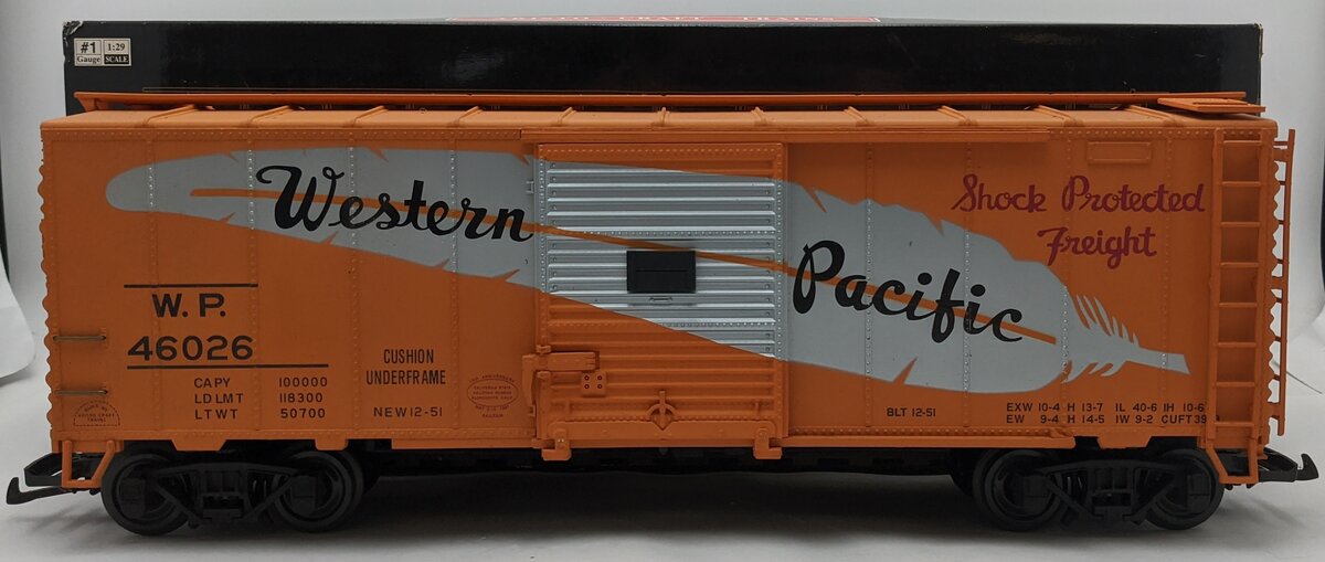Aristo-Craft 46026 Western Pacific Boxcar- Plastic Wheels EX/Box