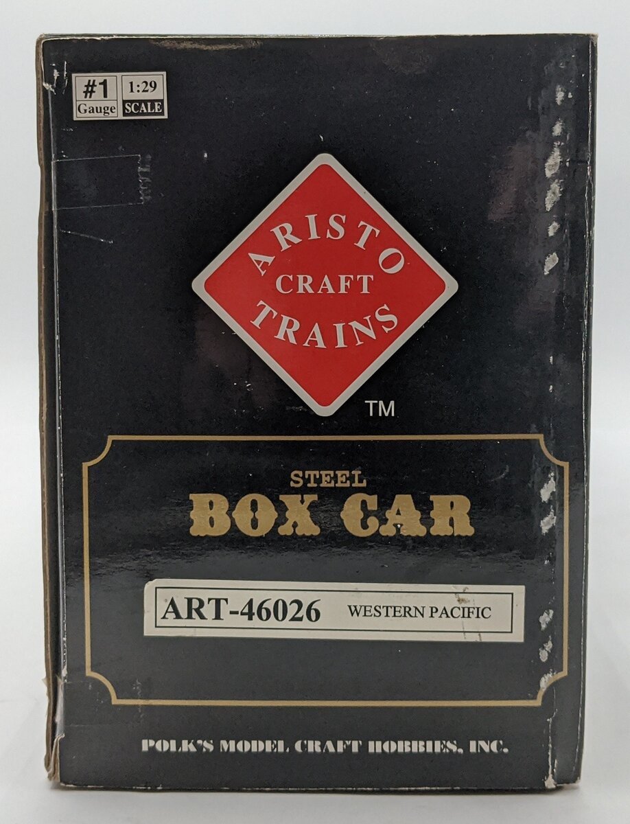 Aristo-Craft 46026 Western Pacific Boxcar- Plastic Wheels EX/Box