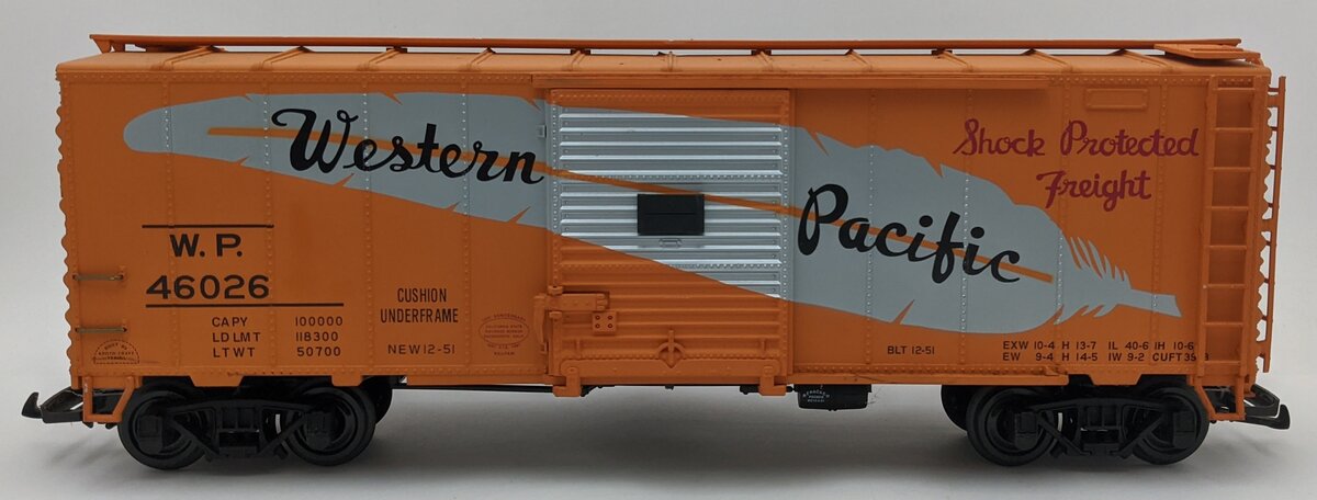 Aristo-Craft 46026 Western Pacific Boxcar- Plastic Wheels EX/Box
