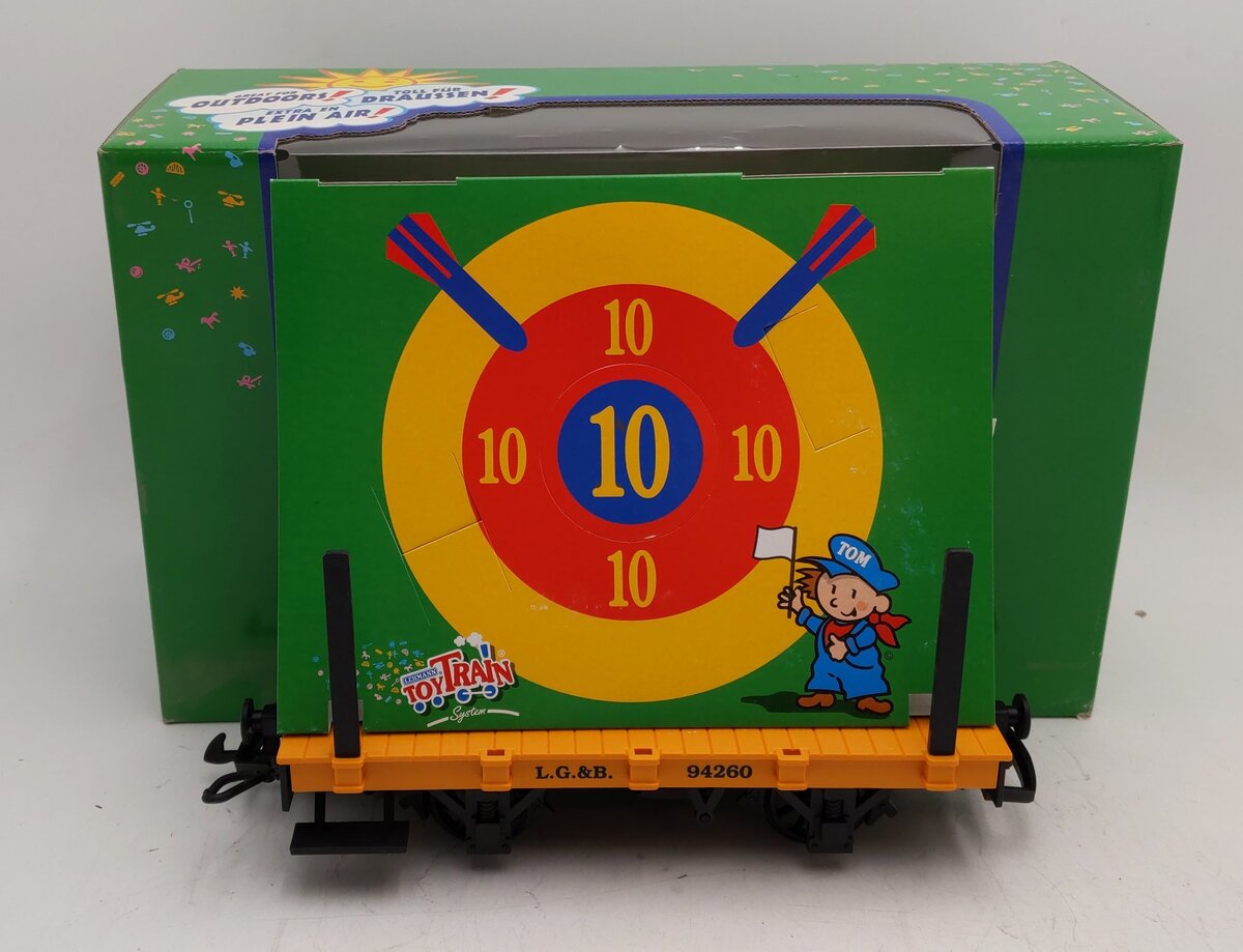LGB Lehmann Toy Train 94260 G Scale Moving Target Flat Car #94260 LN/Box