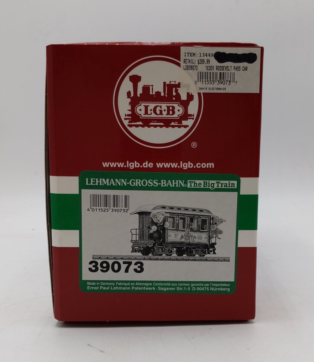 LGB 39073 G Scale Steiff Teddy Bear Passenger Car NIB