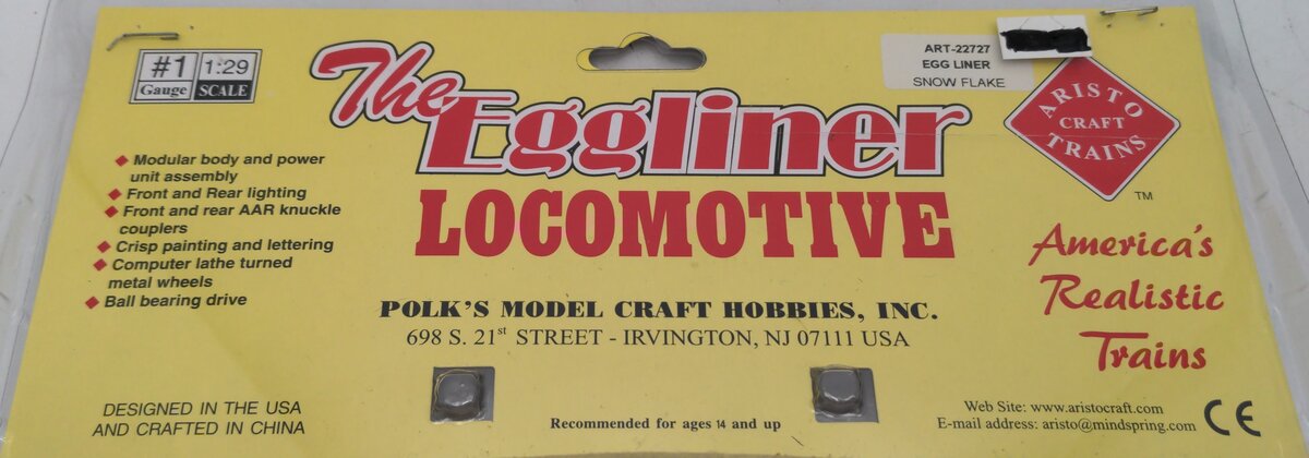 Aristo-Craft 22727 G Scale Snowflake Egg Liner Locomotive EX/Box
