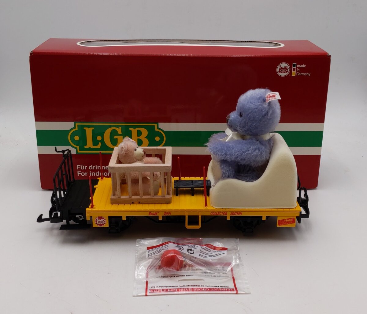 LGB 43140 Flat Car w/ Two Steiff Bears NIB