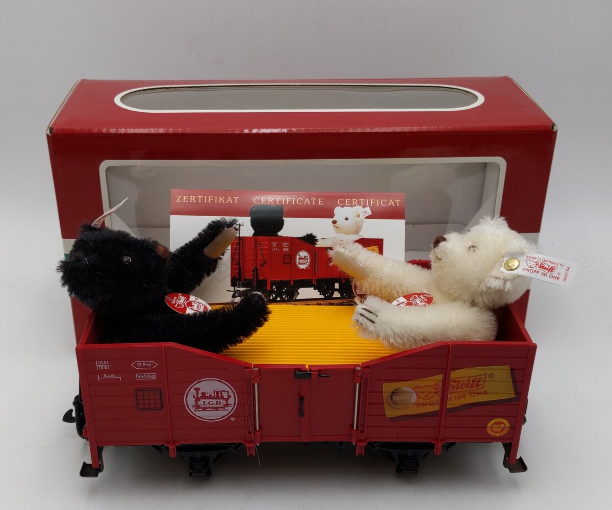 LGB 41220 G Gauge Gondola with 2 Steiff Bears NIB