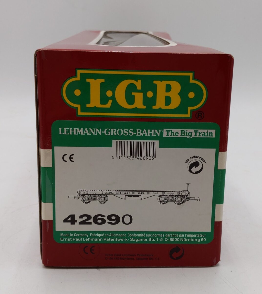 LGB 42690 G Scale Colorado and Southern Flatcar #1069 EX/Box