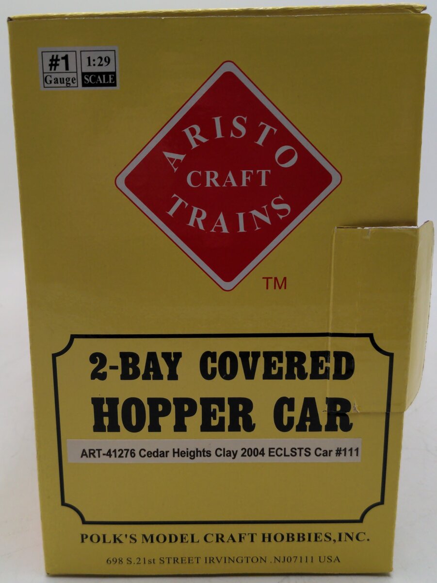 Aristo-Craft 41276 Cedar Heights Clay 2004 ECLSTS 2-Bay Covered Hopper #111 - M LN/Box