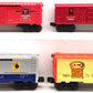 Lionel O Gauge Assorted Boxcars: 9420, 7801, 19217, 9280 [4] VG