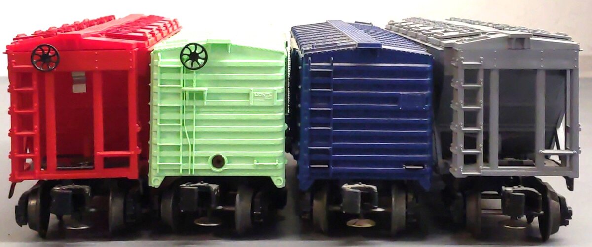 Lionel O Gauge Assorted Boxcars & Hoppers: 9771, 9401, 9119, 19311 [4] EX