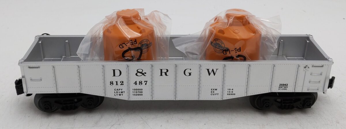 Lionel O Gauge Denver & Rio Grande Western Gondola w/ Load #812487 EX
