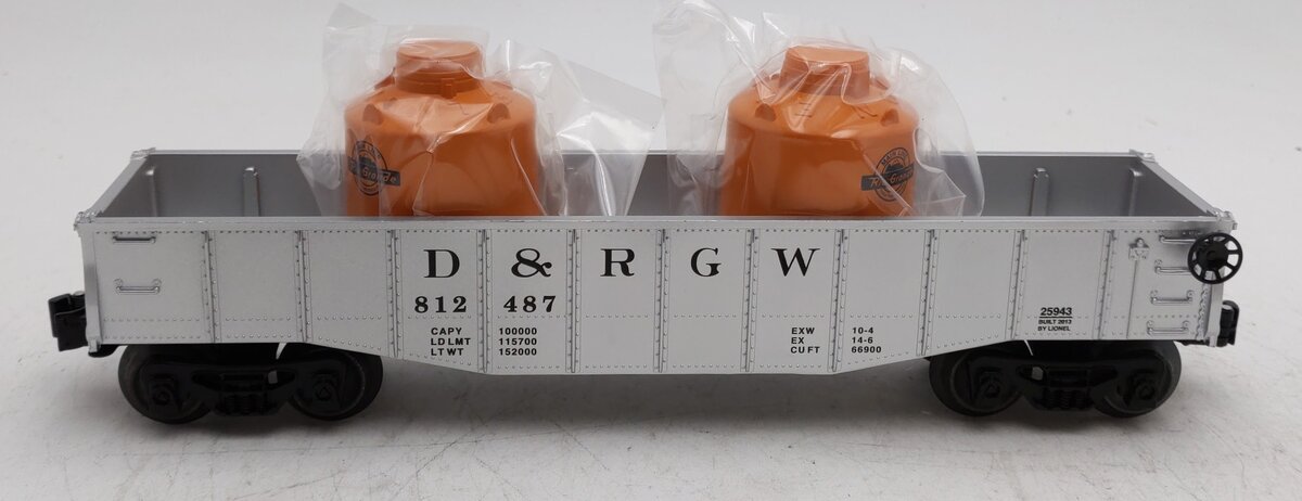Lionel O Gauge Denver & Rio Grande Western Gondola w/ Load #812487 EX