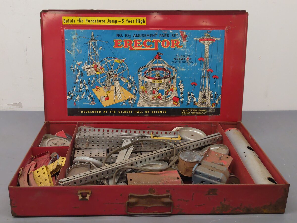 Erector 10 1/2 Vintage Amusement Park Set VG
