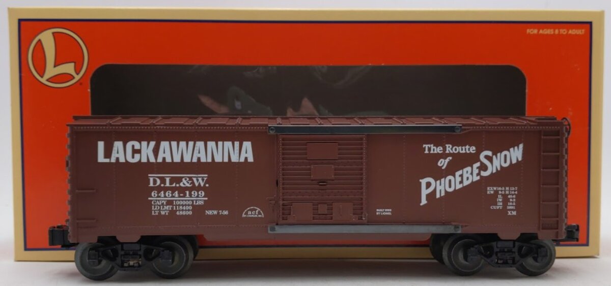 Lionel 6-29250 O Delaware, Lackawanna and Western Phoebe Snow Boxcar #6464-199 LN/Box