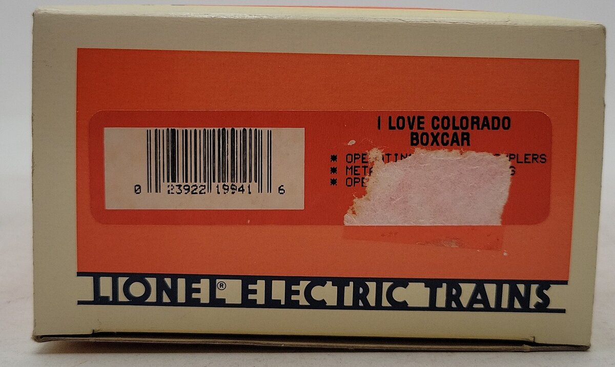 Lionel 6-19941 O Gauge "I Love Colorado" Boxcar EX/Box