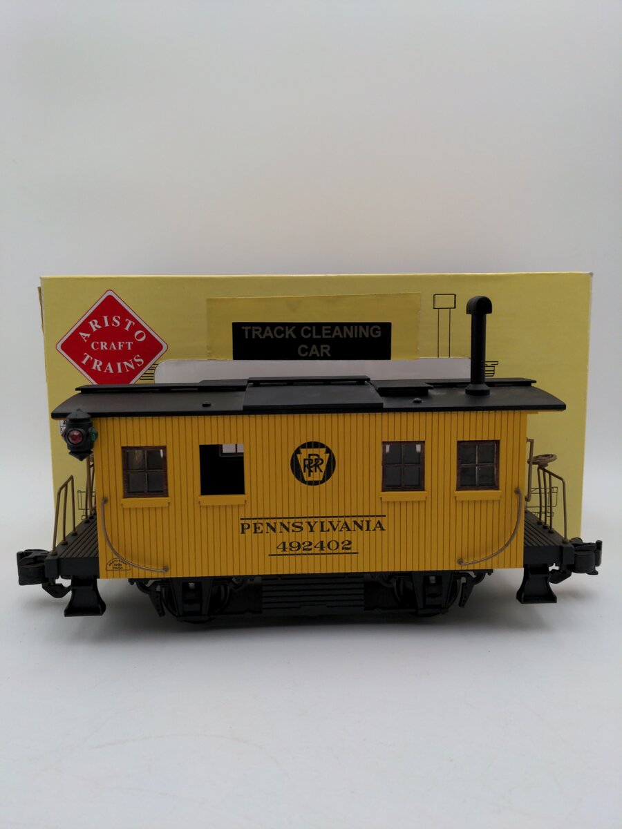 Aristo-Craft 492402 "G" Scale Pennsylvania Caboose Track Cleaning Car EX/Box