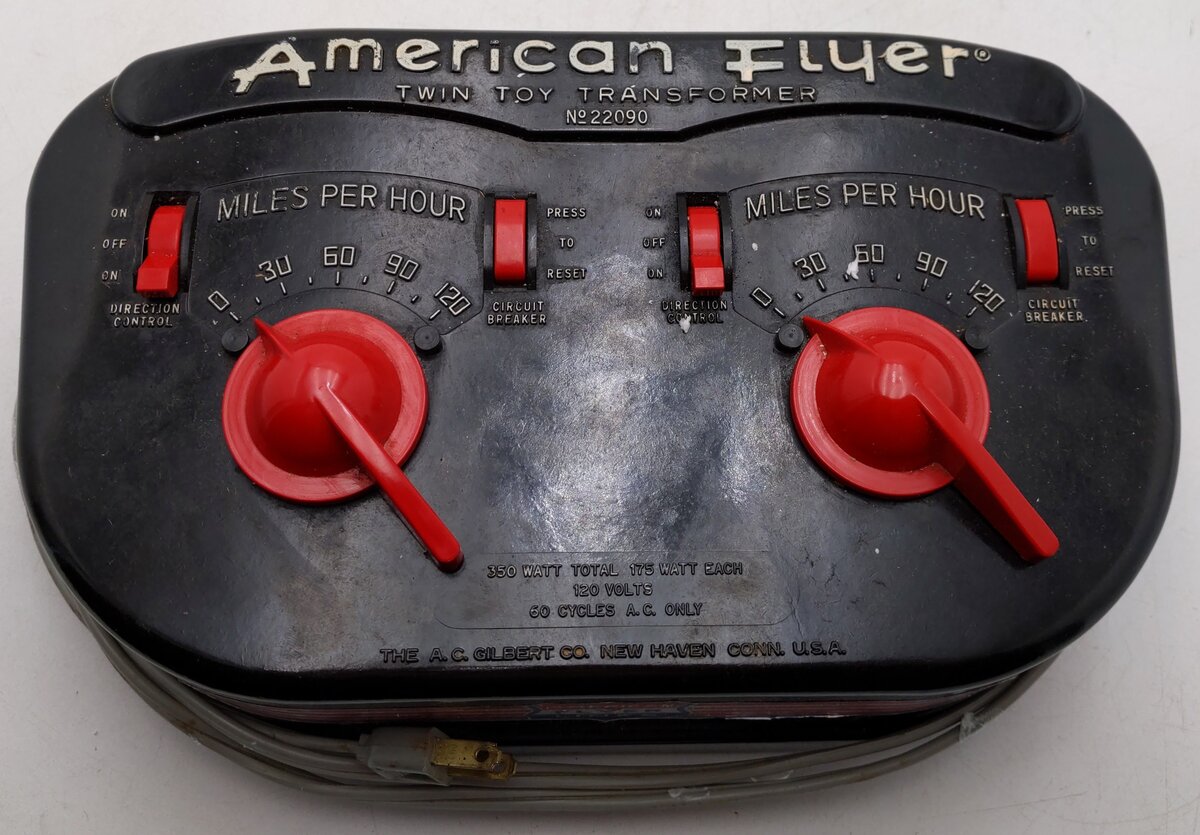 American Flyer 22090 Vintage S 350 Watt Dual Control Transformer VG/Box