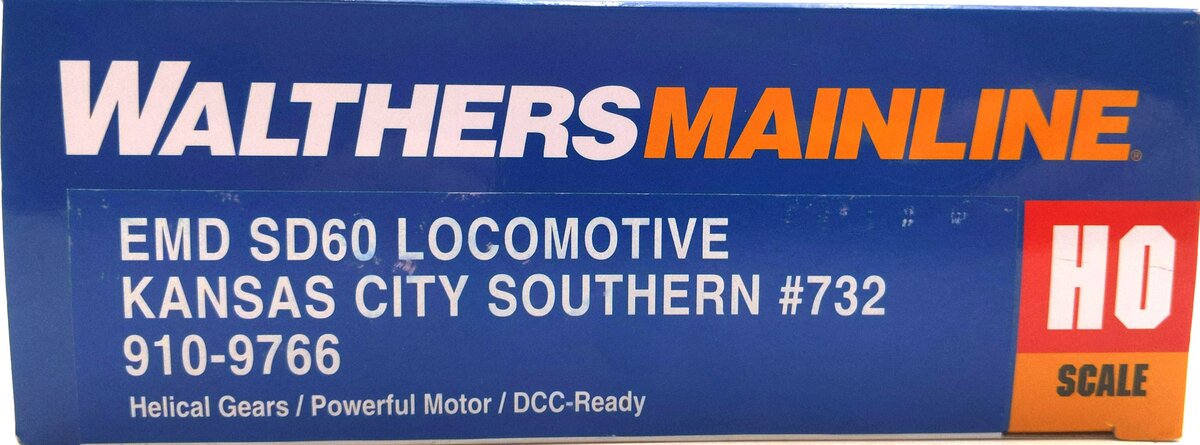 Walthers 910-9766 HO KCS EMD SD60 Spartan Cab Diesel Locomotive #732 LN/Box