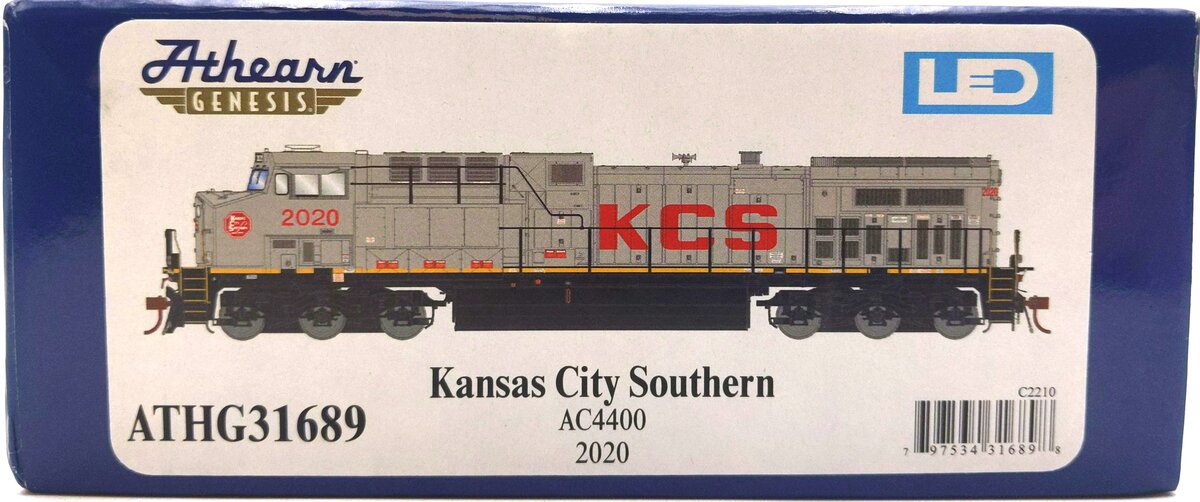 Athearn HO G31689 Kansas City Southern AC4400 Diesel Locomotive #2020 LN/Box