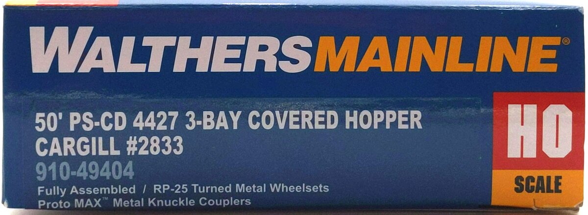Walthers 910-49404 HO Cargill 50' PS PS2-CD 4427 3-Bay Covered Hopper RTR #2833