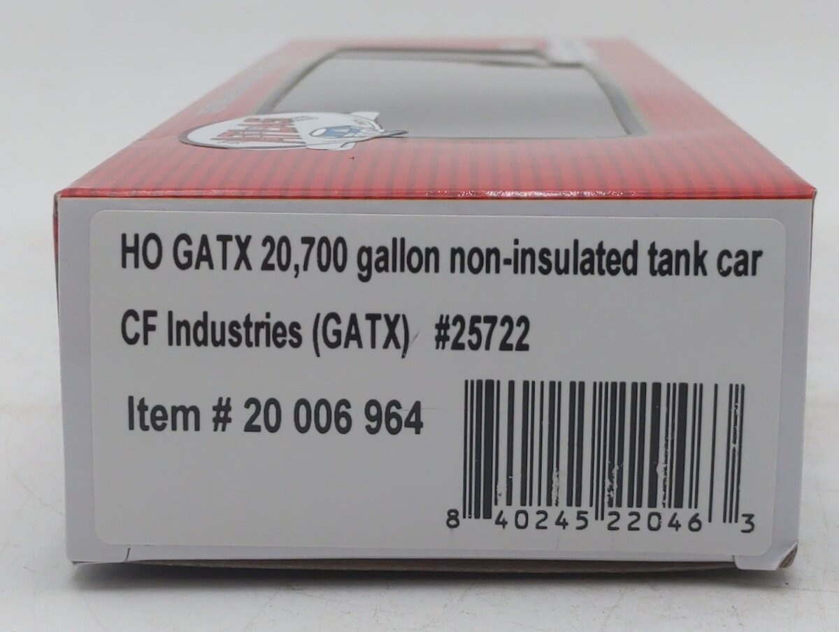 Atlas 20006964 HO CF Industries GATX 20,700 Gallon Non-Insulated Tank Car #25722