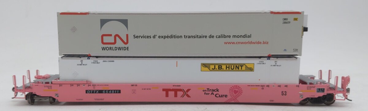 Rapido Trains 401054 HO TTX 53' Husky-Stack Well Car w/Containers #654811