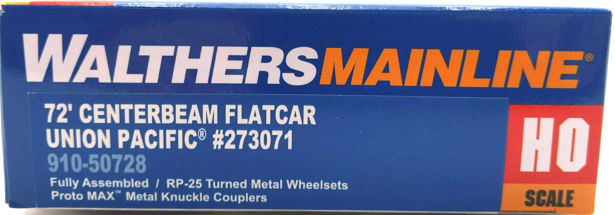 Walthers 910-50728 HO UP 72' Centerbeam Flatcar with Opera Windows RTR #273071