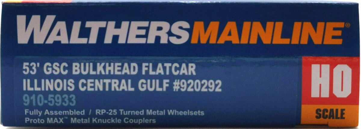 Walthers 910-5933 HO Illinois Central Gulf 53' GSC Bulkhead Flatcar RTR #920292