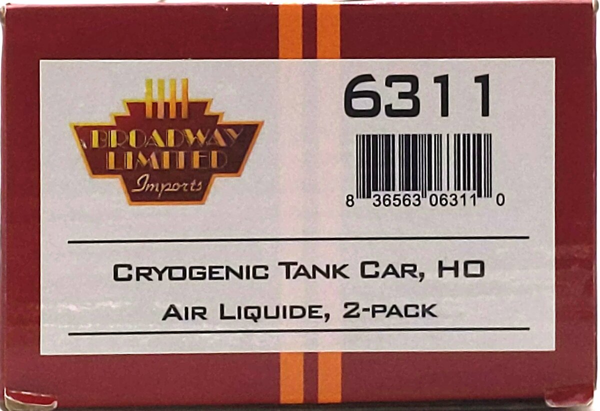 Broadway Limited 6311 HO Air Liquide Cryogenic Tank Car #80036 LN/Box