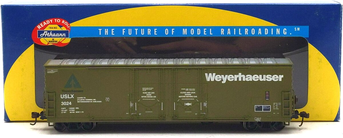 Athearn 91374 HO Scale Weyerhauser 50' Double-Plug Door Boxcar #3024 LN/Box